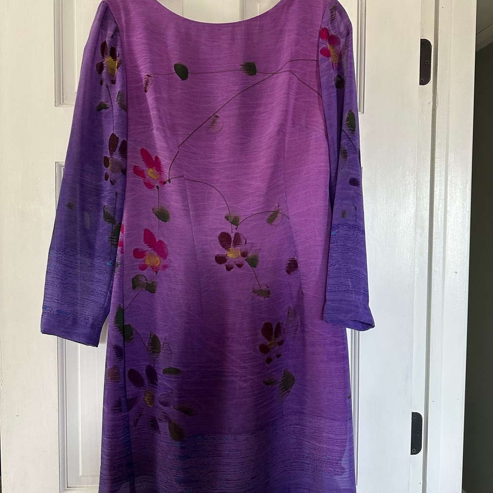 Retro Vintage Purple Floral Dress